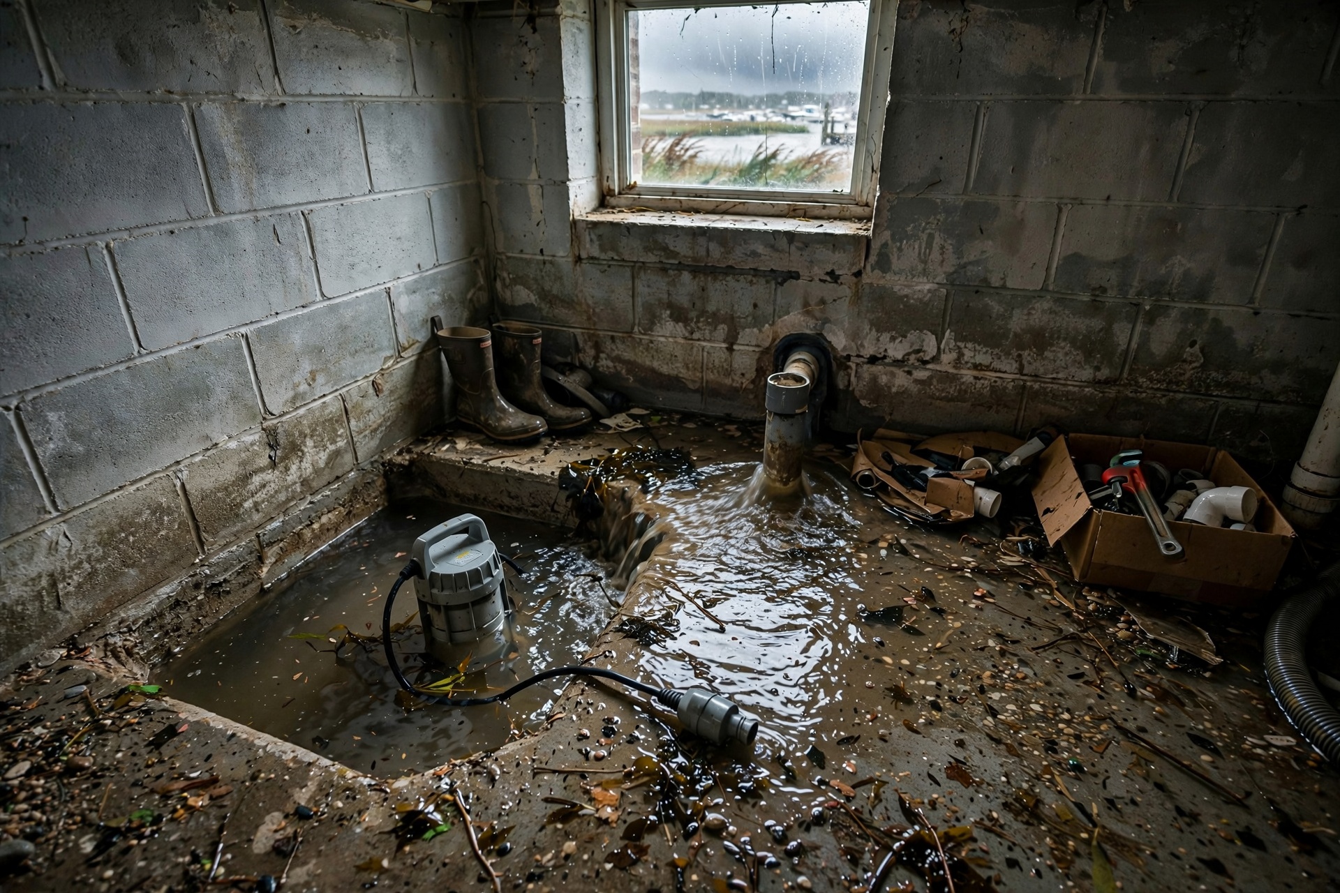 Sump Pump Failure After Coastal Storms in Groton